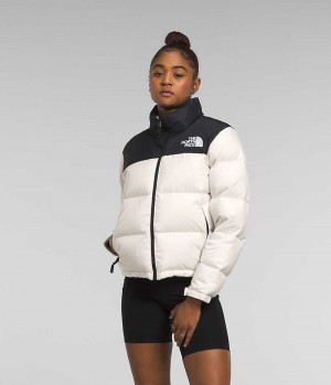 The North Face 1996 Retro Nuptse Dunjakke Dame Hvite Svarte | NORGE SHVJGU