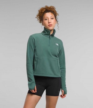 The North Face Alpine Polartec® 100 ¼-Zip Cowl Sweatshirt Dame Grønn | NORGE UIMSXC