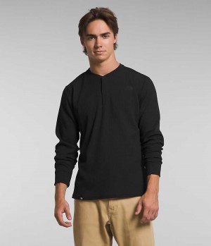 The North Face Canyon Fog Thermal Long Sleeve Henley T-Skjorte Herre Svarte | OSLO LDRCHO