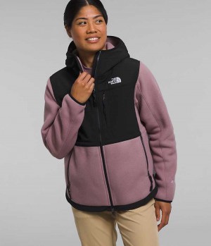 The North Face Denali Hoodie Fleecejakker Dame Fuchsia Svarte | NORGE QDOXRS