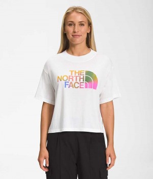 The North Face Kort Sleeve Half Dome Crop T-Skjorte Dame Hvite | OSLO ZCRLKH