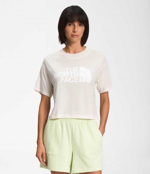 The North Face Kort Sleeve Half Dome Crop T-Skjorte Dame Hvite | NORGE FJWCRZ