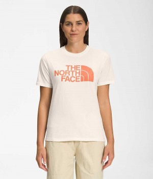 The North Face Kort Sleeve Half Dome T-Skjorte Dame Hvite | NORGE KQGAZF