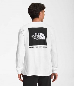 The North Face Long Sleeve Box NSE T-Skjorte Herre Hvite | NORGE JDIRCM