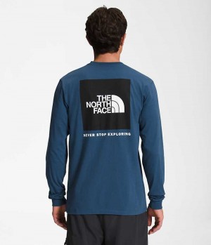 The North Face Long Sleeve Box NSE T-Skjorte Herre Blå | OSLO HOBILZ