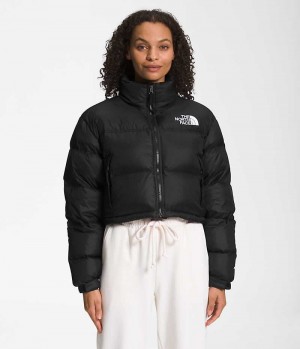 The North Face Nuptse Kort Dunjakke Dame Svarte | NORGE PDZQVB