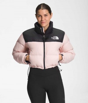 The North Face Nuptse Kort Dunjakke Dame Rosa | OSLO TGCNPH