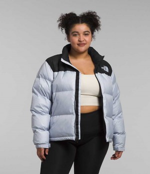 The North Face Plus 1996 Retro Nuptse Dunjakke Dame Lyse Blå Svarte | NORGE ATCVNL