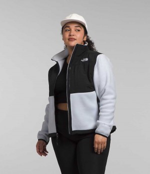 The North Face Plus Denali Fleecejakker Dame Svarte Hvite | NORGE GPFCOW