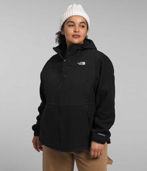 The North Face Plus Denali Hoodie Fleecejakker Dame Svarte | OSLO XQJMLR