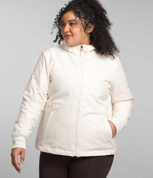 The North Face Plus Shelbe Raschel Hoodie Softshell Jakke Dame Hvite | NORGE CTDUBP