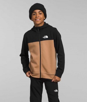 The North Face TNF™ Tech Full-Zip Hoodie Fleecejakker Gutt Khaki Svarte | NORGE ORFYPS