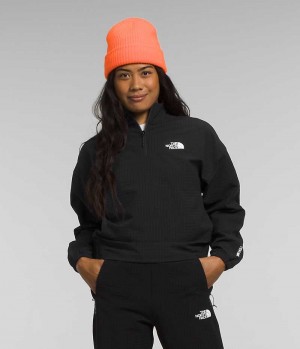 The North Face Tekware™ Grid 1/4 Zip Sweatshirt Dame Svarte | OSLO SMLEGV