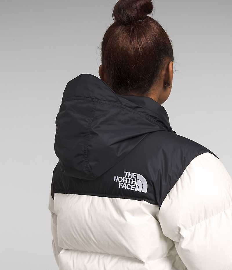 The North Face 1996 Retro Nuptse Dunjakke Dame Hvite Svarte | NORGE SHVJGU