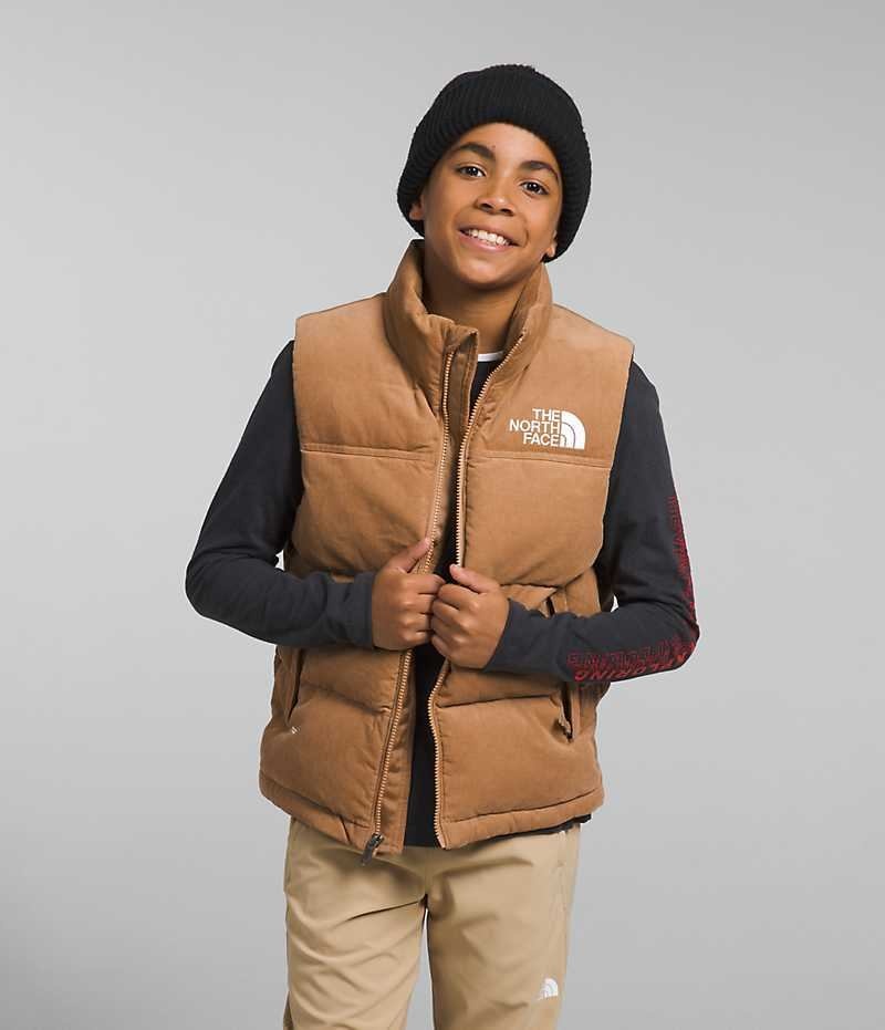 The North Face 1996 Retro Nuptse Vest Gutt Brune | NORGE PSERYG