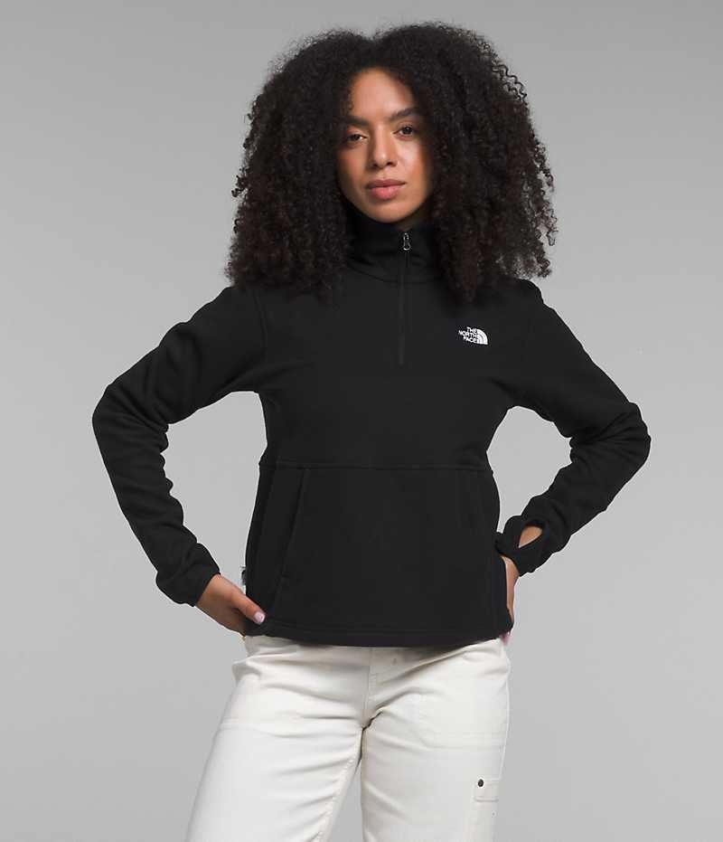 The North Face Alpine Polartec® 100 ¼-Zip Cowl Sweatshirt Dame Svarte | OSLO IHZOPY