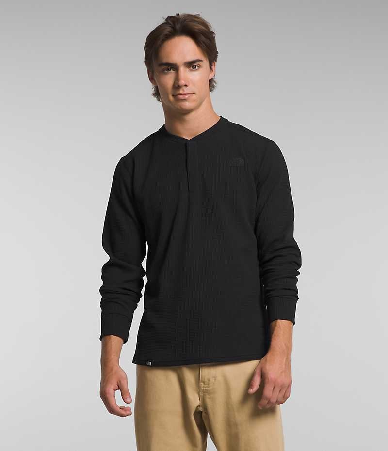 The North Face Canyon Fog Thermal Long Sleeve Henley T-Skjorte Herre Svarte | OSLO LDRCHO