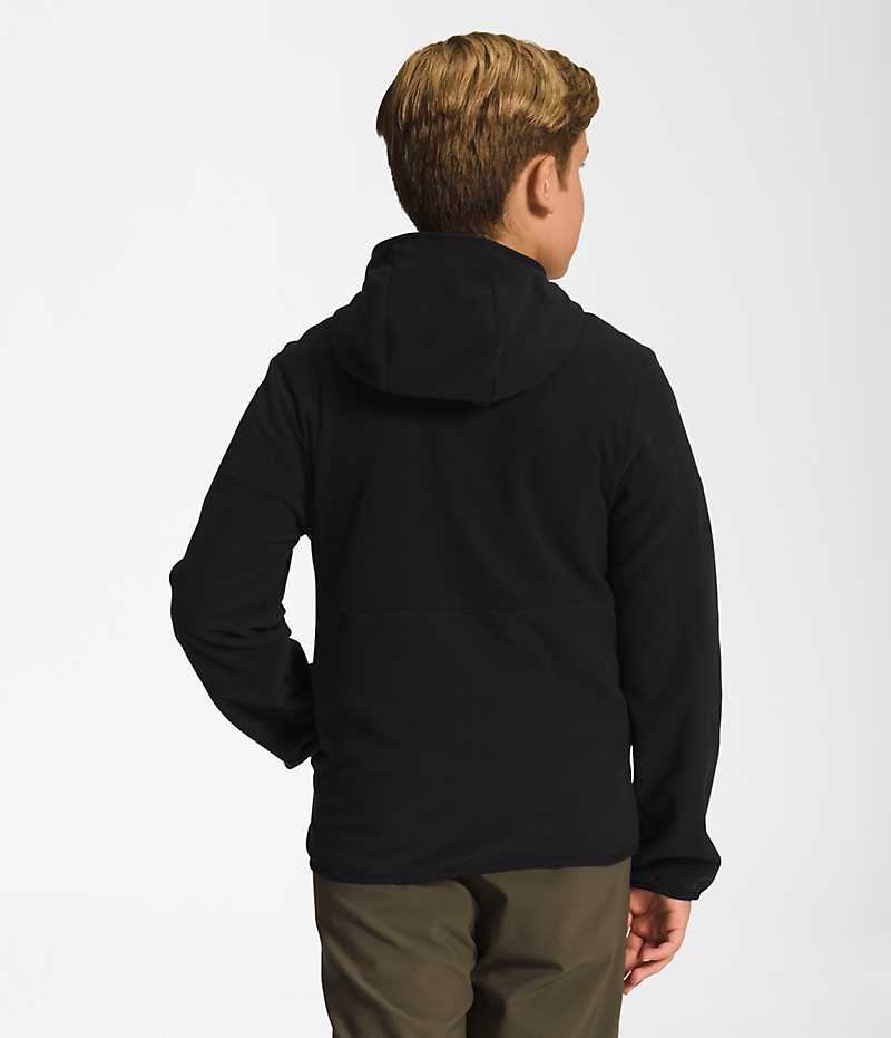 The North Face Glacier Full-Zip Hette Fleecejakker Gutt Svarte | OSLO AWOEKZ