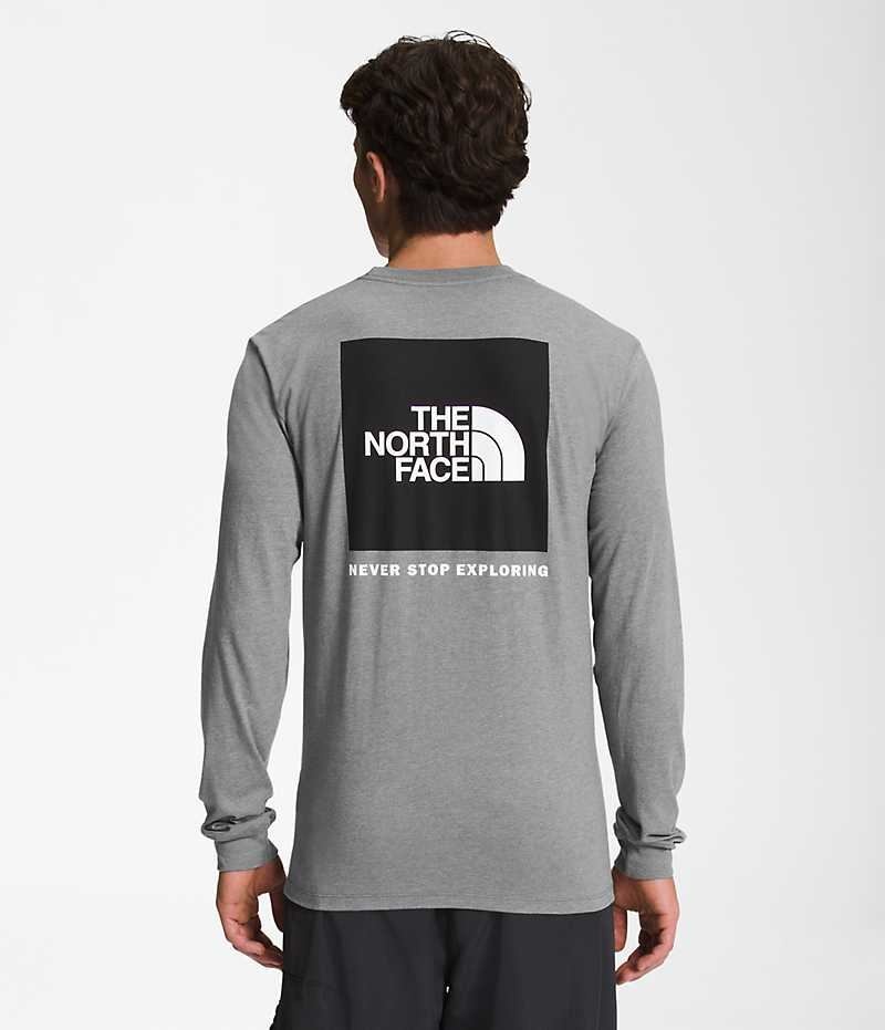 The North Face Long Sleeve Box NSE T-Skjorte Herre Grå | OSLO EOLBZU