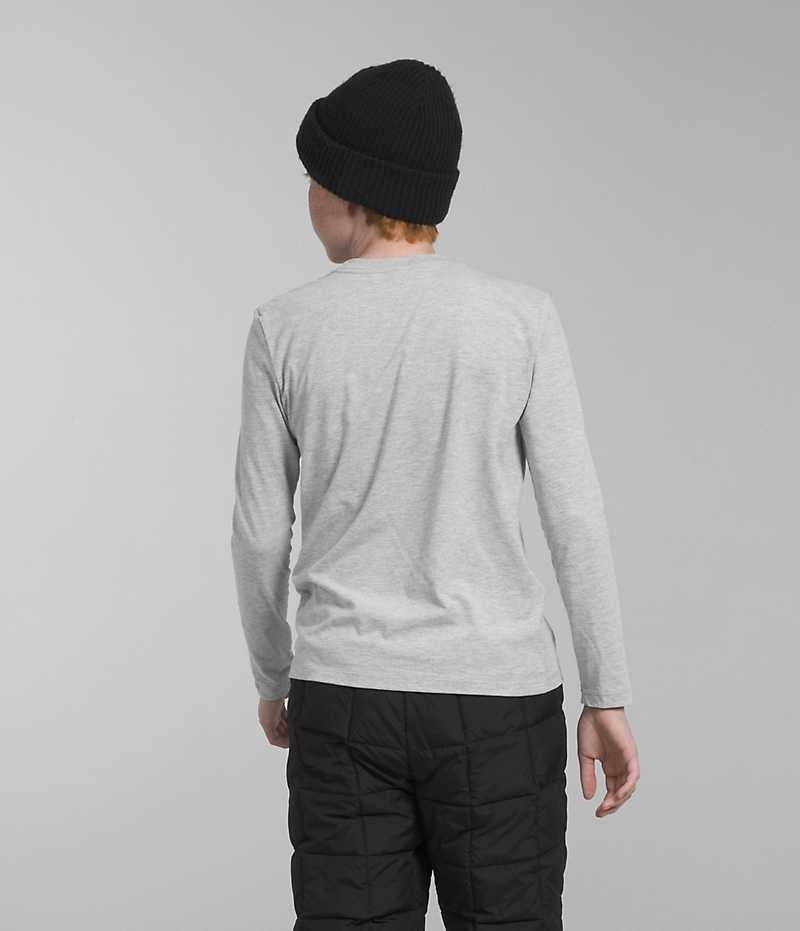 The North Face Long Sleeve Grafiske T-Skjorte Gutt Lyse Grå | NORGE GQODRS