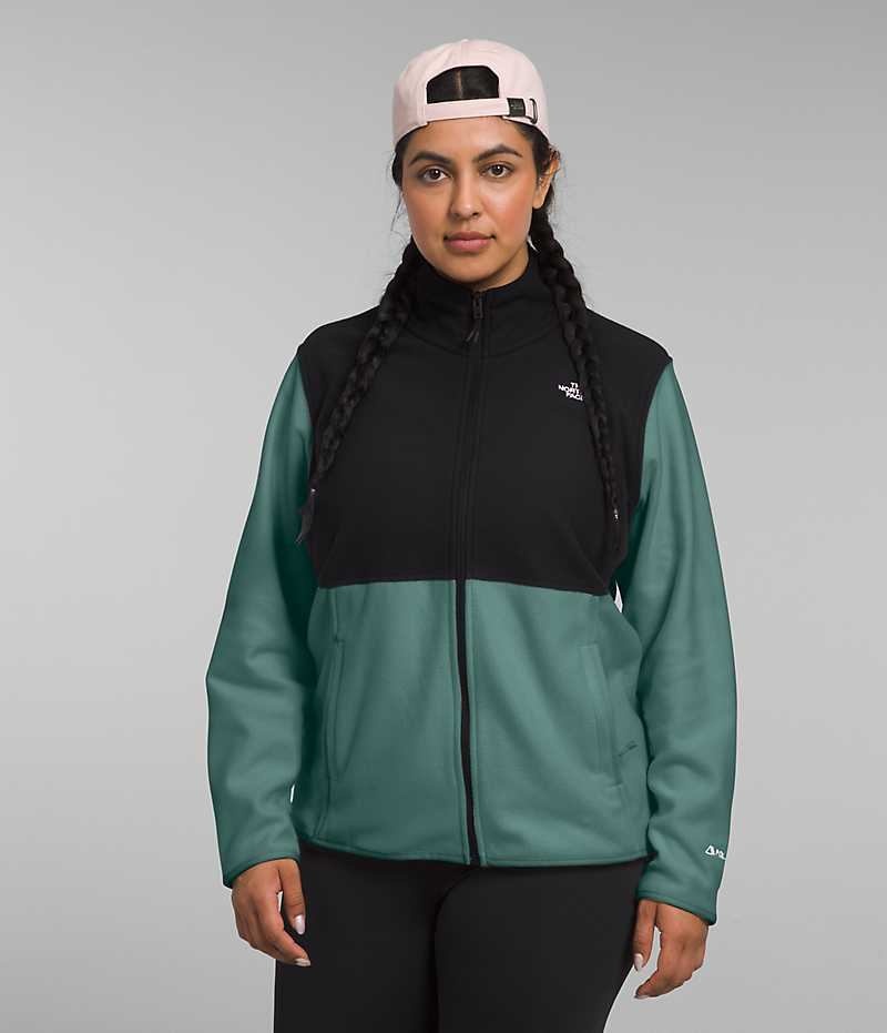 The North Face Plus Alpine Polartec® 100 Fleecejakker Dame Svarte Grønn | NORGE FBRPSJ