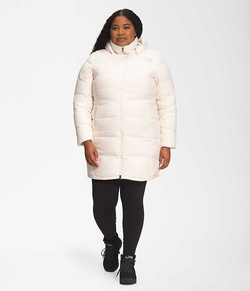 The North Face Plus Metropolis Parka Dame Hvite | NORGE JCPHNR