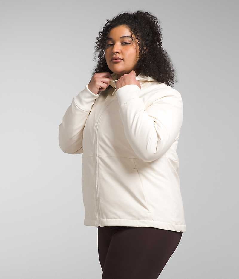 The North Face Plus Shelbe Raschel Hoodie Softshell Jakke Dame Hvite | NORGE CTDUBP