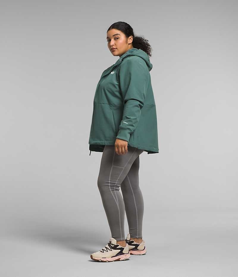 The North Face Plus Shelbe Raschel Hoodie Softshell Jakke Dame Grønn | NORGE BPLCGR