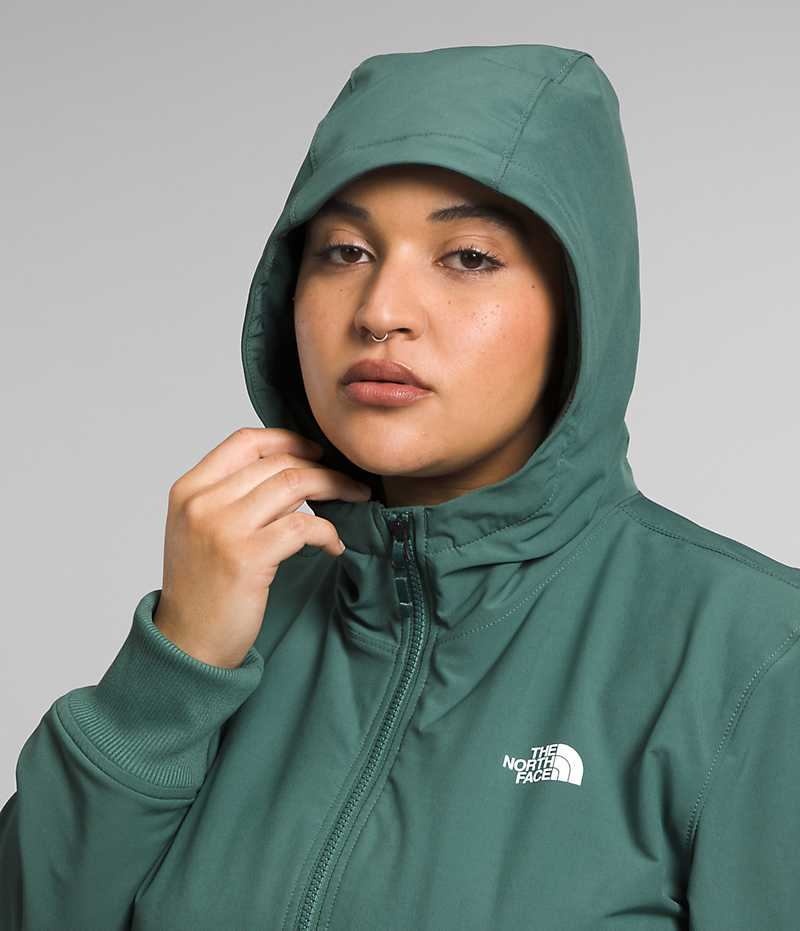 The North Face Plus Shelbe Raschel Hoodie Softshell Jakke Dame Grønn | NORGE BPLCGR