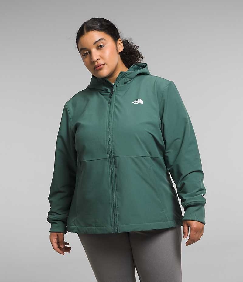 The North Face Plus Shelbe Raschel Hoodie Softshell Jakke Dame Grønn | NORGE BPLCGR