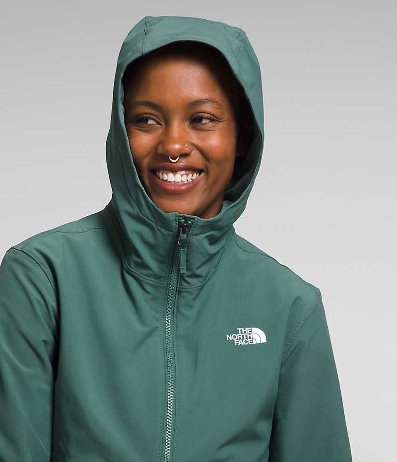 The North Face Shelbe Raschel Hoodie Softshell Jakke Dame Grønn | NORGE UDXLCR