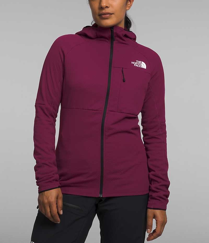 The North Face Summit Series FUTUREFLEECE™ Full-Zip Hoodie Fleecejakker Dame Burgunder | OSLO KYVXCZ