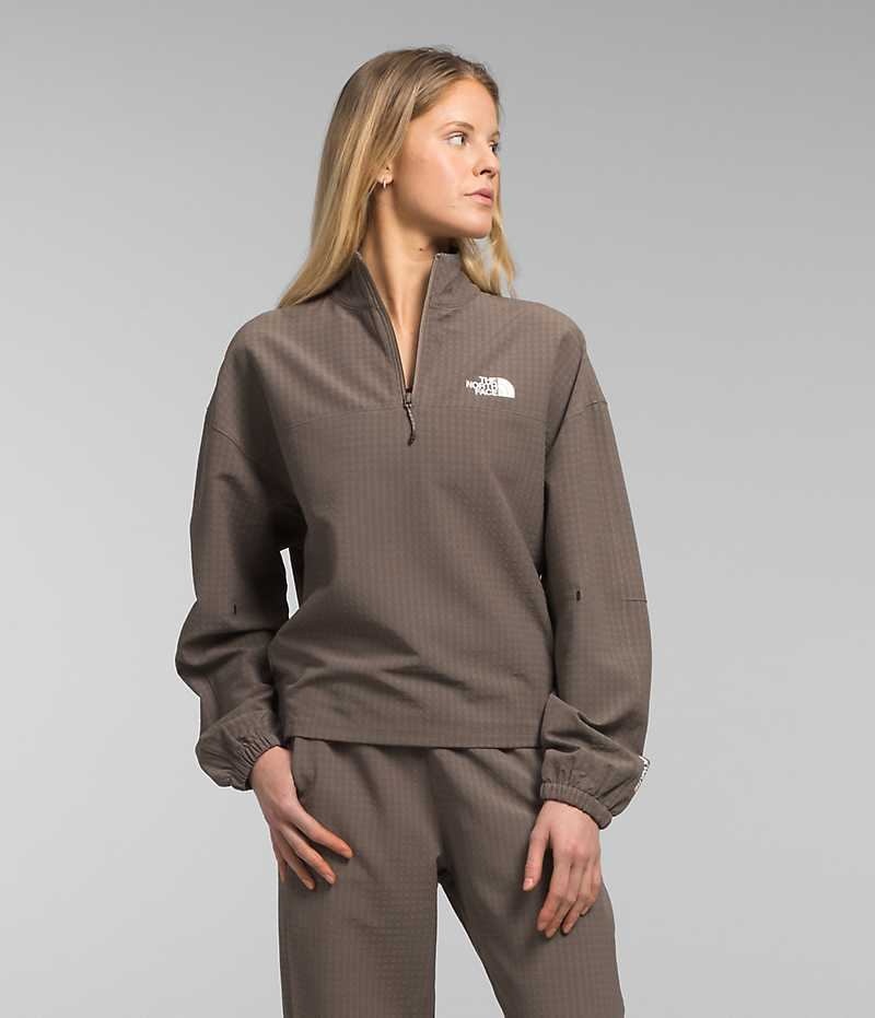 The North Face Tekware™ Grid 1/4 Zip Sweatshirt Dame Brune | OSLO ZHBPAC