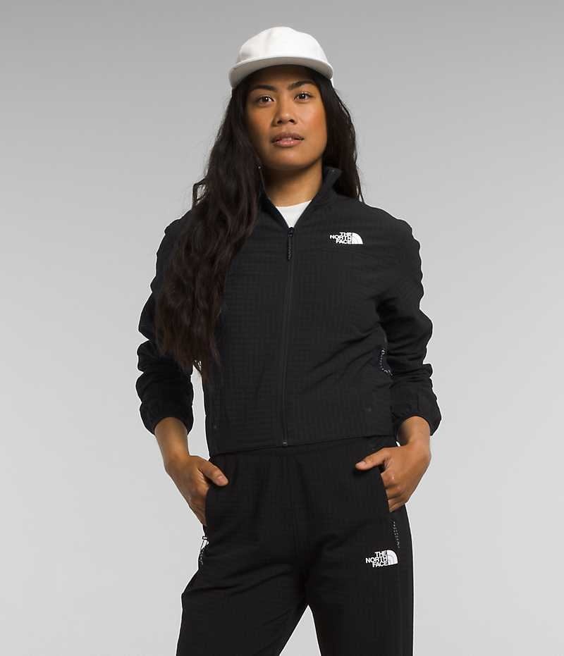 The North Face Tekware™ Grid Full-Zip Fleecejakker Dame Svarte | NORGE YBGTUR