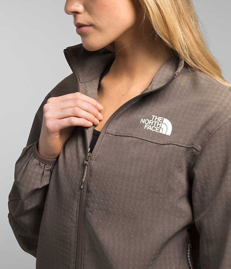 The North Face Tekware™ Grid Full-Zip Fleecejakker Dame Brune | NORGE KYLGDQ