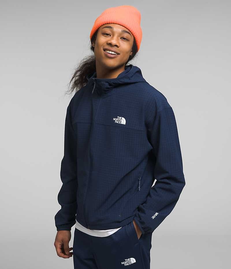 The North Face Tekware™ Grid Hoodie Fleecejakker Herre Marineblå | OSLO HDAXTW