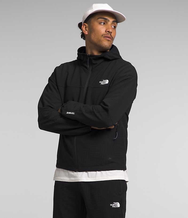 The North Face Tekware™ Grid Hoodie Fleecejakker Herre Svarte | NORGE UXCVMY