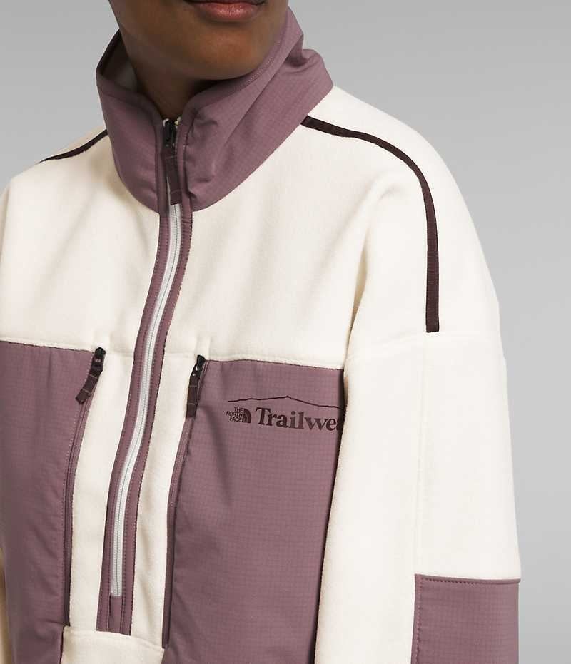 The North Face Trailwear Fantasy Ridge Flash ½-Zip Pullover Dame Hvite Fuchsia | NORGE IAOBWC