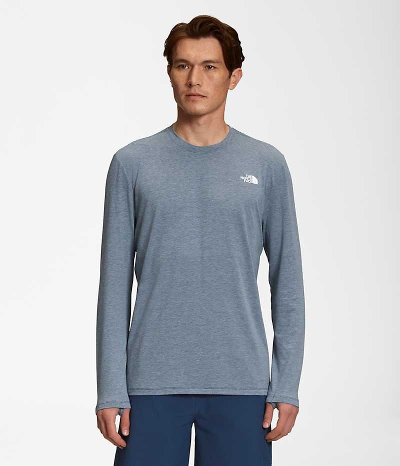 The North Face Wander Long Sleeve T-Skjorte Herre Blå | NORGE UKINMC