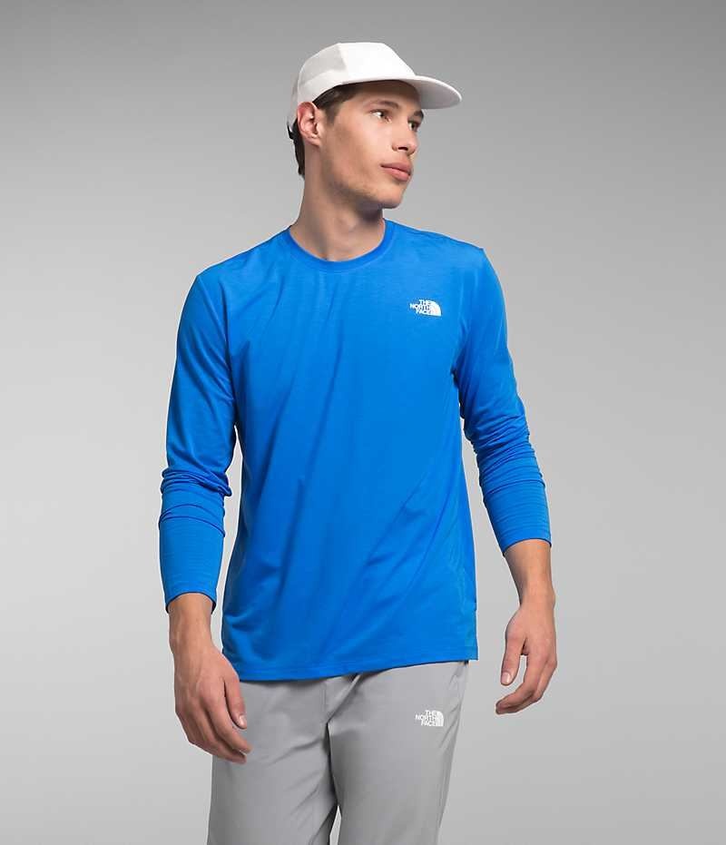 The North Face Wander Long Sleeve T-Skjorte Herre Blå | OSLO YHPLFZ